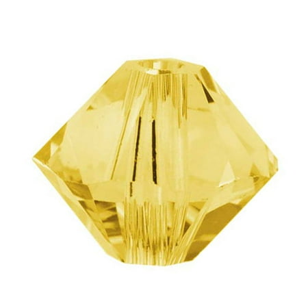 Topaz Swarovski Crystal Beads - Swarovski Crystal, #5328 Bicone Beads 3mm, 25 Pieces, Light Topaz
