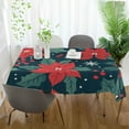 thumbnail image 3 of Yayeee Tablecloths 54" x 54" Rectangle Wrinkle Resistant Party Table Cover, Red Christmas Leaves, 3 of 8