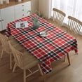 thumbnail image 2 of Red Black White Checkerboard Checkered Pattern Rectangle Tablecloth 60"x84",Waterproof Polyester Rectangle Table Cloth, Wipeable Spillproof Polyester Tablecloth for Dining, Camping, Indoor and Outdoor, 2 of 5
