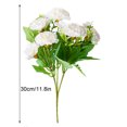 thumbnail image 2 of Ramo de clavel artificial simulación floral decoración hogar oficina decoración tela flor falsa, blanco AweSitey HA8723-02B, 2 of 6
