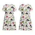 thumbnail image 3 of Bixox Robe d'Été à Manches Courtes pour Femmes Robe Ample Longueur Genou avec Poches-Dinosaure, 3 of 7