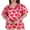 Red, variant on Michellecmm Women's Valentine's Day Lounge Set Short Sleeve Heart Print Shirt Shorts Sleepwear Sets