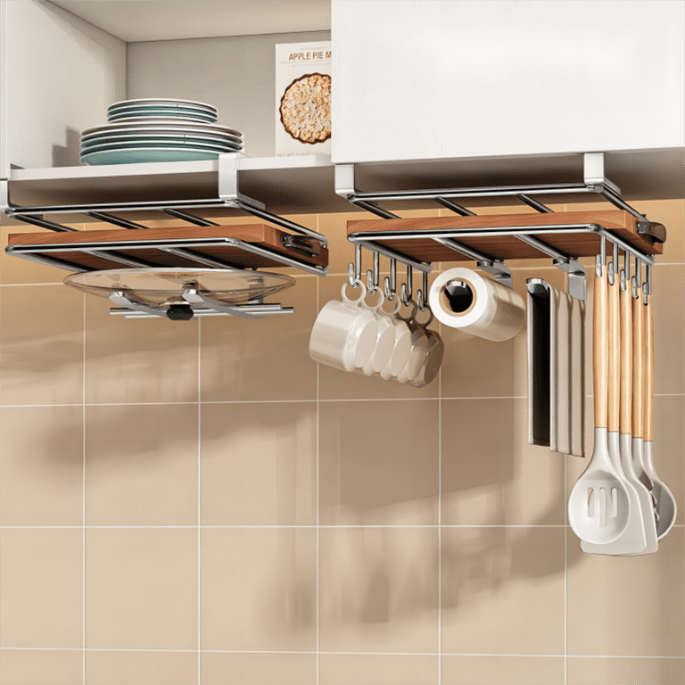 Pan Organizer 8-Piece Stainless Steel Lid Organizer - Kitchen Cabinet ...