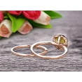 thumbnail image 2 of 1.25 Carat 6mm Round Cut Champagne Diamond Moissanite Engagement Ring With Plain Matching Band On 10K Rose Gold, Gift For Her, Promise Ring, Anniversary Ring, 2 of 5