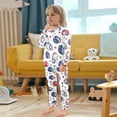 thumbnail image 4 of FORMRS Long Sleeve Top and Pants Pajama Set for Niños 2-Piece Sleepwear, Sizes 18M-8Y, Cartoon American Football Helmets, 4 of 6