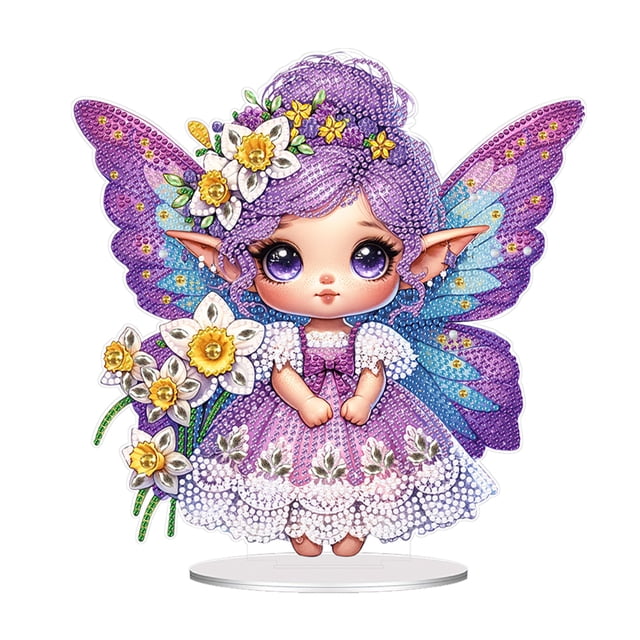Pintura Diamantes Decoraciones Escritorio Mesa Dibujos Animados Elfo Acrílico