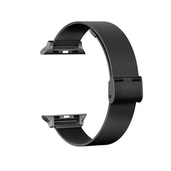 Milanese band, compatible with Apple Watch bands in sizes of 38mm, 40mm, 42mm and 44mm. It is a stainless steel loop-style metal mesh bracelet equipped with an adjustable safety buckle clasp