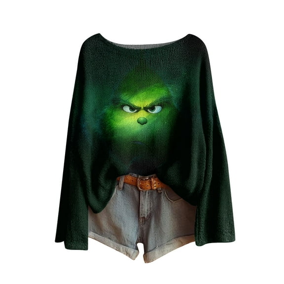 Christmas Blouse for Women 2025 Long Sleeve Christmas Tree Xmas Gift Tops Black Large