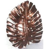 D-Art Collection Tin Metal and Iron Philodendron Leaf Wall Decor in Bronze