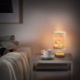 thumbnail image 6 of WOBOGO Cartoon Cute Cat Drink Coffee Bedroom Table Lamp USB Power Connector Wooden Base Round Linen Shade For Living Room Desk, 6 of 7