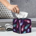 thumbnail image 4 of Kdxio Peacock Feathers3 Print Tissue Box Cover,Square Decorative PU Leather Facial Paper Case Organizer Holder Dispenser for Bathroom,Night Stands,Desk,Car 5.2''X5.2''X5.2'', 4 of 6