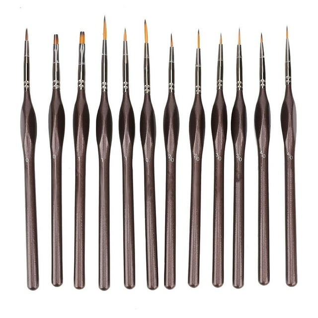 Juego de 12 pinceles profesionales para pintar detalles Nikou kit de herramientas de pintura artística con bolsa de almacenamiento