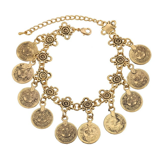 Joyería Del Festival Turco Bohemio Vintage de Plata con Monedas de Oro