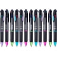 thumbnail image 1 of RETON 12pcs 0.7mm 4 in 1 multi-color ballpoint pen, 4 colors retractable ballpoint pen for office school supplies students kids gifts, 1 of 7