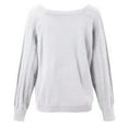thumbnail image 3 of Vedolay Women's Sweaters Womens Fashion Fall Sweaters Ruffle Neck Knit Pullover Cute Tops,White S, 3 of 5
