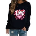 thumbnail image 1 of Amzcrzy Hauts pour Femmes Décontractés Col Rond Printemps Été Hauts Mode Imprimé Cœur d'Amour Saint-Valentin Chemises pour Femmes Classique Polyvalent Manches Longues Tee-Shirt Valentines, 1 of 3