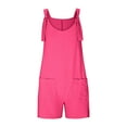 thumbnail image 4 of Youmylove Summer Solid Color Short Jumpsuits For Girls Casual Sleeveless Loose Spaghetti Strap Rompers Short Pants With Pockets Temperament Jumpsuits 7-8 Years, 4 of 4