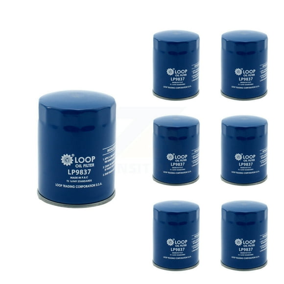 LOOP Engine Oil Filter (7 Pack) for Car Chevrolet Impala Pontiac Malibu Buick GMC Colorado Montana Canyon G6 Uplander Lucerne LaCrosse Cadillac Trailblazer Saturn Envoy Hummer H3 Vue Allure KLO-100198