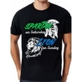 thumbnail image 1 of Spartan el sábado León el domingo divertido vintage para hombre camiseta Camiseta de manga corta DIY de diseño interesante de algodón puro seleccionado para hombre, suave y transpirable, adecuada para, 1 of 6