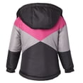 thumbnail image 4 of Coats for Girls Fleece Lined Hooded Colorblock Winter Puffer Jacket - Black/Frost Grey (5/6), 4 of 8