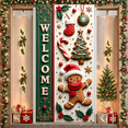 thumbnail image 3 of Festive Design Christmas Holiday Banner with Gingerbread Man Winter Scene for Home Decoration Party Celebration Indoor Event, 3 of 9