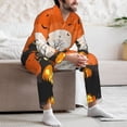 thumbnail image 6 of Halloween Costumes Mens Pajamas Set, Halloween Orange Night Scene Halloween Pajamas Button Down Long Sleeve Loungewear Halloween Sleepwear Pjs sets for Men, 6 of 7