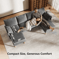 thumbnail image 6 of BedLuxury 100" U-Shape Sectional Sofa with Chaise, Chenille Modern Couch with High Legs for Living Room, Apartment, Dark Gray, 6 of 10