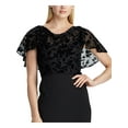 thumbnail image 3 of RALPH LAUREN Womens Black Cap Sleeve Knee Length Sheath Evening Dress 4, 3 of 4