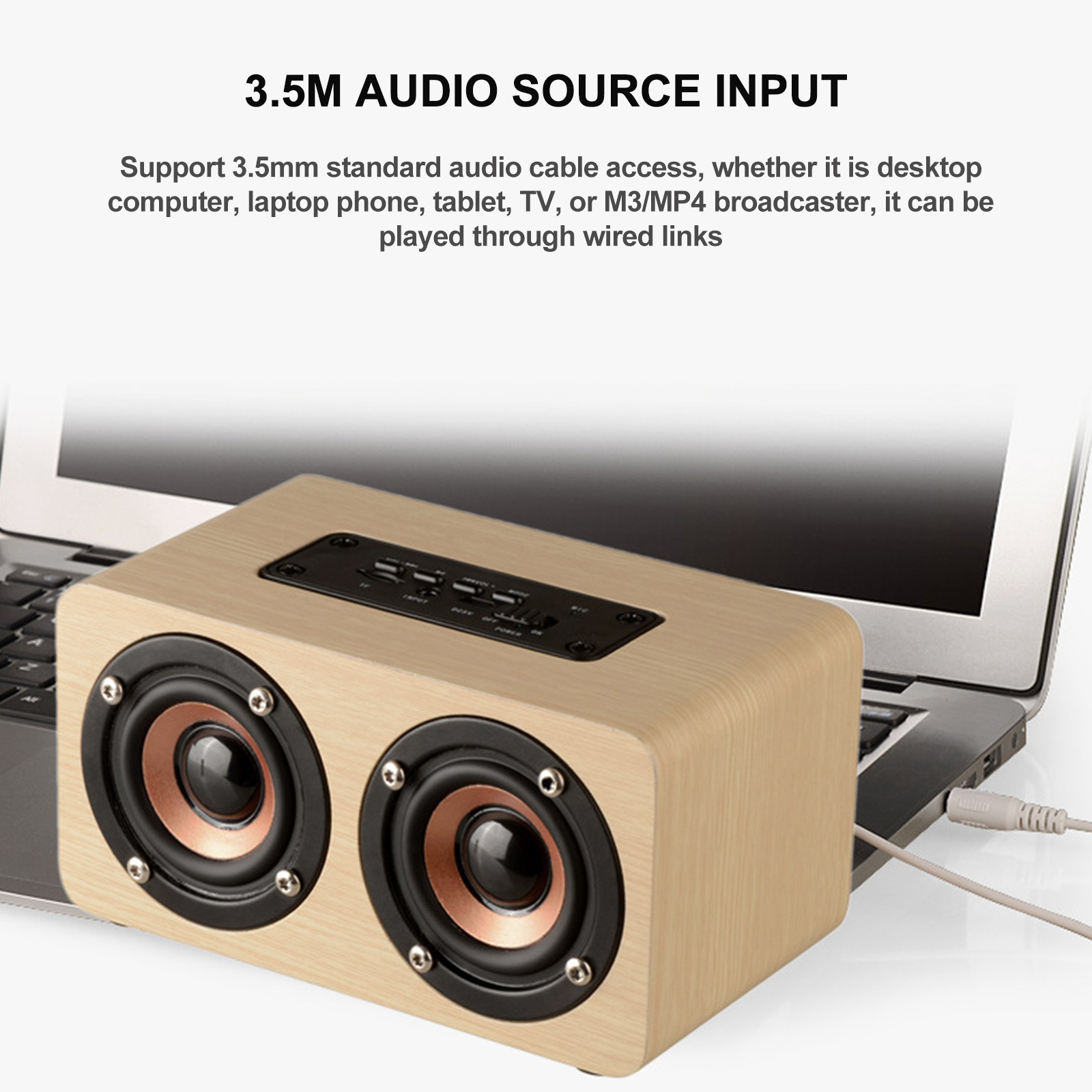 Blasgw K5 Wooden Computer, Sound Desk, Mini Gift, Small Speaker, Home Card, Wireless Bluetooth Speaker A
