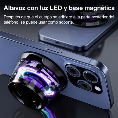2 BOCINAS PORTÁTIL MAGNÉTICA BLUETOOTH MINI LUZ RGB