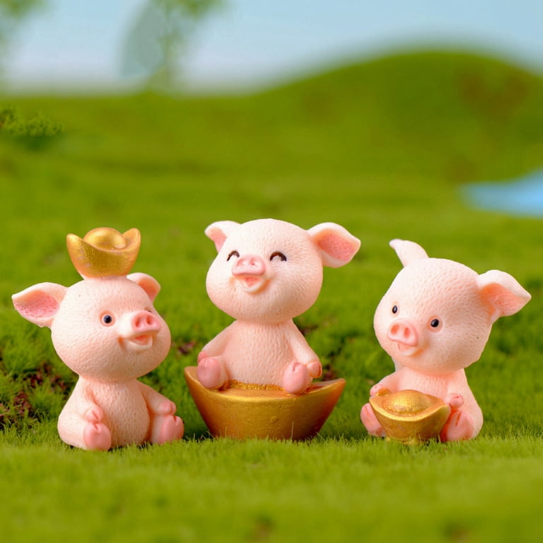 Resin craftwork pigs miniatures Simulation animal fairy garden
