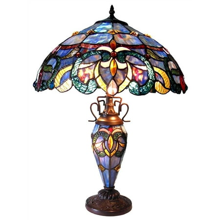 - CHLOE Lighting NORA Tiffany Style Victorian Double lit 3 Light DTable Lamp 18