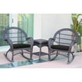 thumbnail image 2 of Jeco 3 Piece Wicker Conversation Set in Espresso with Black Cushions, 2 of 2