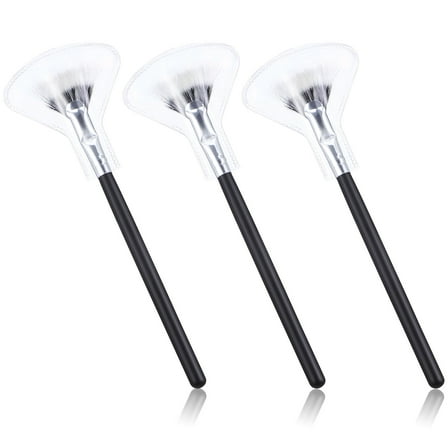 ROSENICE Eyelash Brush 3Pcs Angled Fan-Shaped for Eyebrow Grooming and Lash Maintenance Black