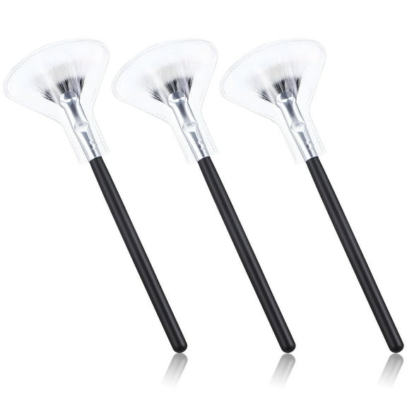 ROSENICE Eyelash Brush 3Pcs Angled Fan-Shaped for Eyebrow Grooming and Lash Maintenance Black