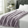 thumbnail image 3 of Yves Faux Lamb Fur Throw 50"x60", Lavander, 3 of 10