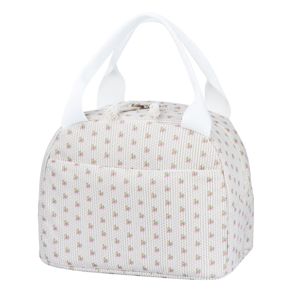Clearance! Corduroy Insulated Lunch Bag, Thick Thermal‑Lined Leak‑Proof Interior, Large‑Capacity Cooler Pouch, Reusable Tote For Work Travel Picnic Trips