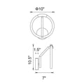thumbnail image 2 of CWI Lighting Hoops Collection 1 Light LED Wall Sconce Satin Gold Finish, 2 of 2