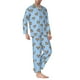 thumbnail image 2 of Balery Terrier Pijama para Hombre de Dos Piezas con Manga Larga, Conjunto de Dormir y Descanso Suave con Bolsillos-Medium, 2 of 7