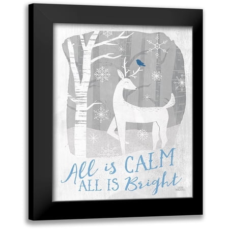 Marshall, Laura 12x14 Black Modern Framed Museum Art Print Titled - Woodland Wishes I Blue