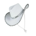 thumbnail image 4 of Sombrero de vaquero occidental para mujer, sombrero Fedora, sombrero para el sol, sombrero de , sombreros de para , Blanco, 4 of 7