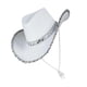 thumbnail image 4 of Sombrero de vaquero para mujer, sombrero Fedora, sombrero de sol de , sombreros de para novia, verano, festival de música al aire , Blanco, 4 of 7