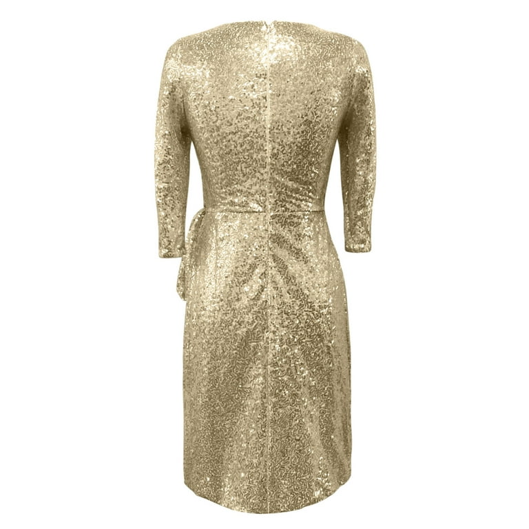 New trending & for spring Viikei Summer Dresses for Juniors,Fashion Women Casual V-Neck Solid Slim Sequin Dress Long Sleeved Dress, Women's, Size: New trending & for spring Viikei Summer Dresses for Juniors,Fashion Women Casual V-Neck Solid Slim Sequin Dress Long Sleeved Dress, Women's, Size: