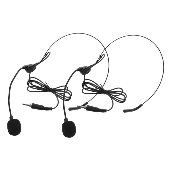 OUNONA 2 Pcs Stage Microphone Headset for Speaking Work with Office Black