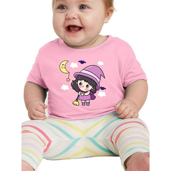 Cute Halloween Girl W Moon T-Shirt Infant -Image by Shutterstock, 12 Months