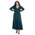 thumbnail image 6 of Plus Size V Neck Long Sleeve Side Slit Maxi Dress, 6 of 10