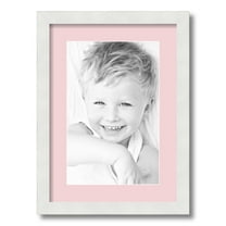 ArtToFrames 12.5x18 Matted Picture Frame with 8.5x14 Single Mat Photo Opening Framed in 1.25 Satin White Frame and 2 Hollyhock Mat (FWM-3966-12.5x18)