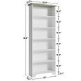 thumbnail image 7 of IRONCK 71" Tall 6 Tier Bookcase, Wood Book Shelf for Home Office, Bedroom, Living Room, Shiplap Beige Maple/White, 7 of 7