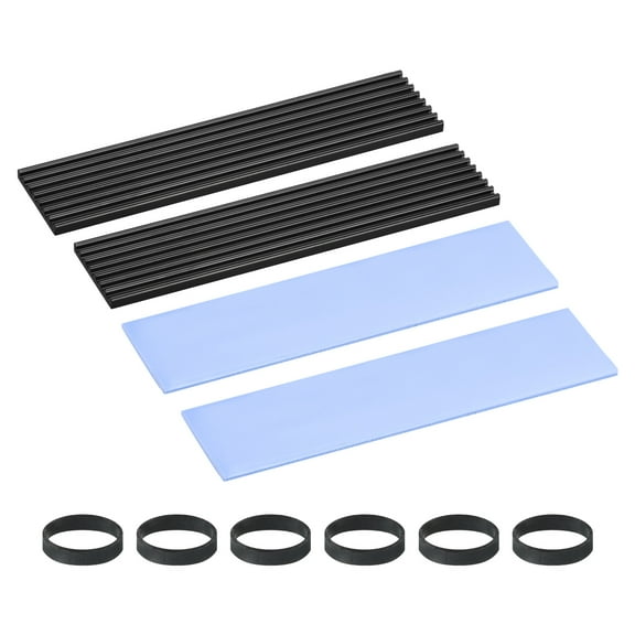 Uxcell 2 Pack M.2 22110 Nvme SSD Heatsink Cooler Alloy Aluminum Heat Sink with 1mm Thermal Pad, for Laptop, Black