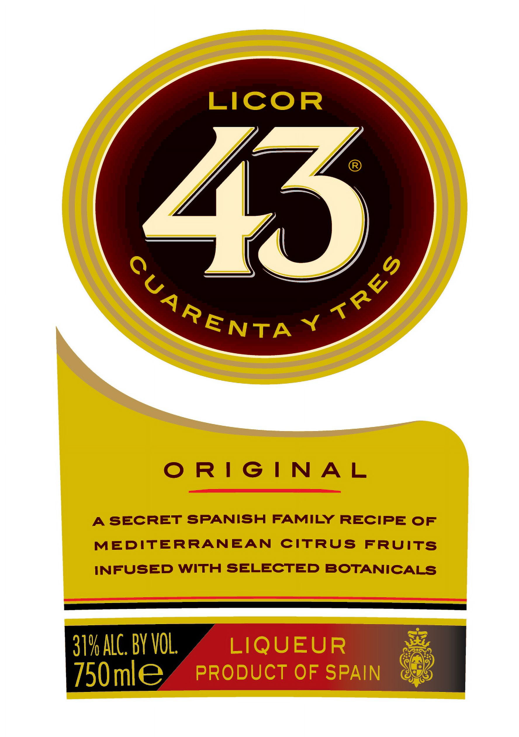 Licor 43 Herbal Liqueur, 750 ml Bottle, ABV 31.0%
